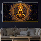 Divine Buddha Meditation Crystal Glass Painting for Wall Décor
