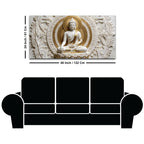 Divine Buddha Meditation Marble Relief 3D Canvas Wall Painting