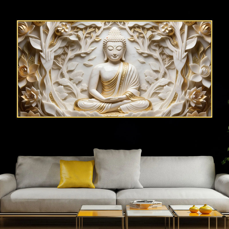 Divine Buddha Tranquil Forest 3D Canvas Wall Painting