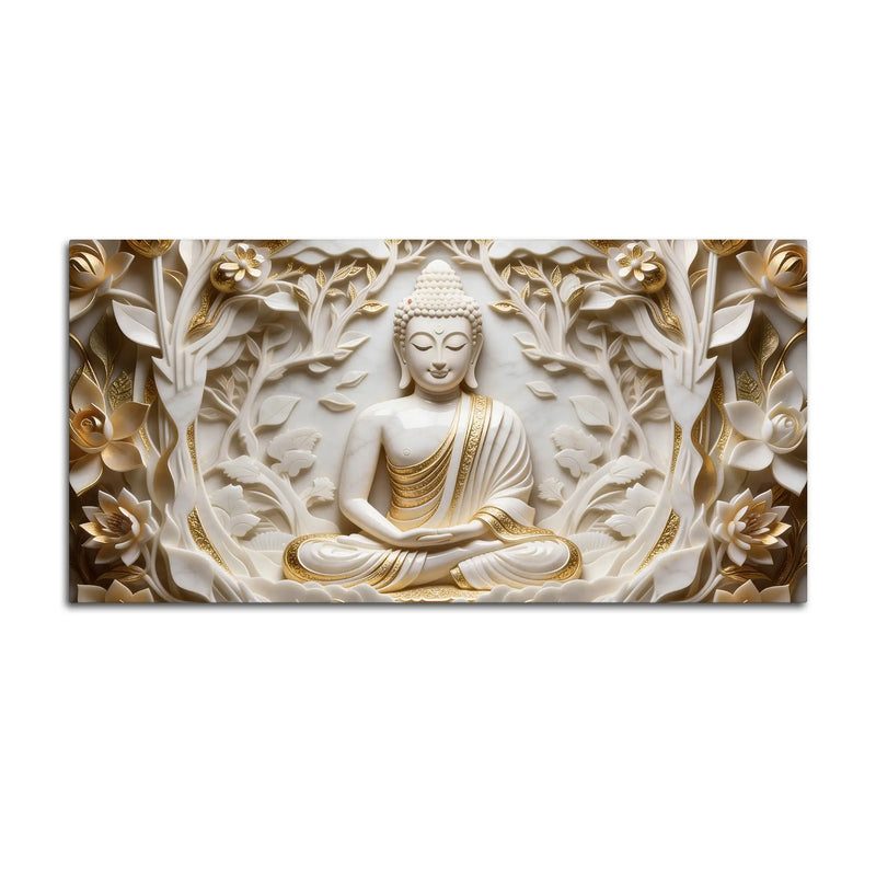 Divine Buddha Tranquil Forest 3D Canvas Wall Painting