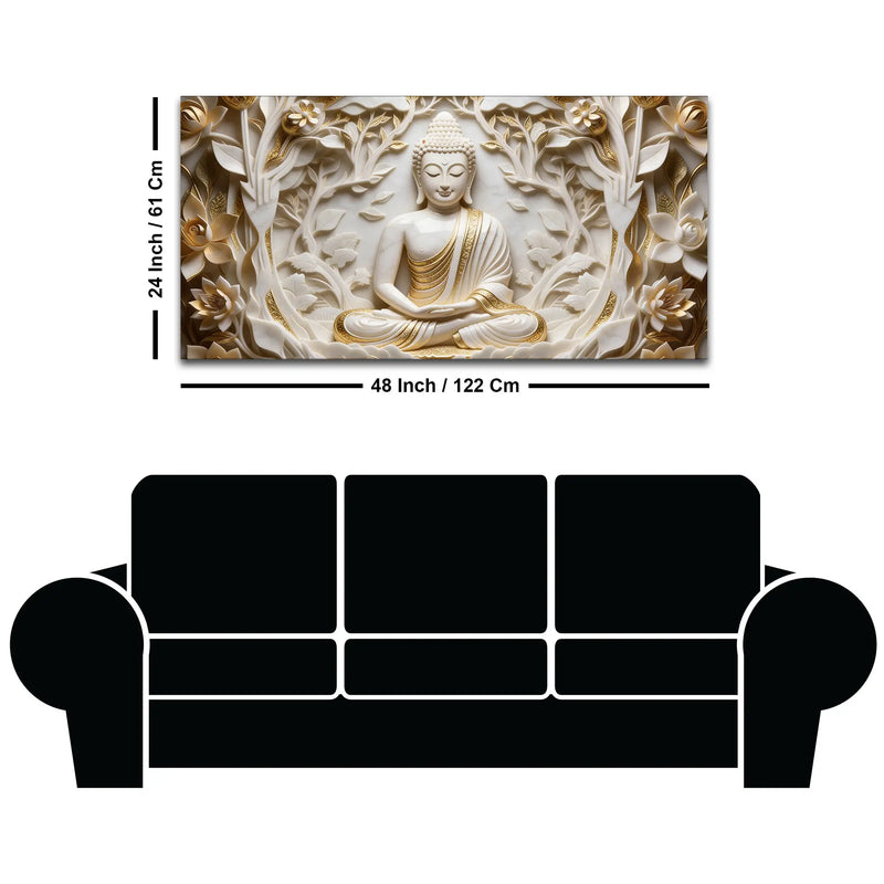 Divine Buddha Tranquil Forest 3D Canvas Wall Painting