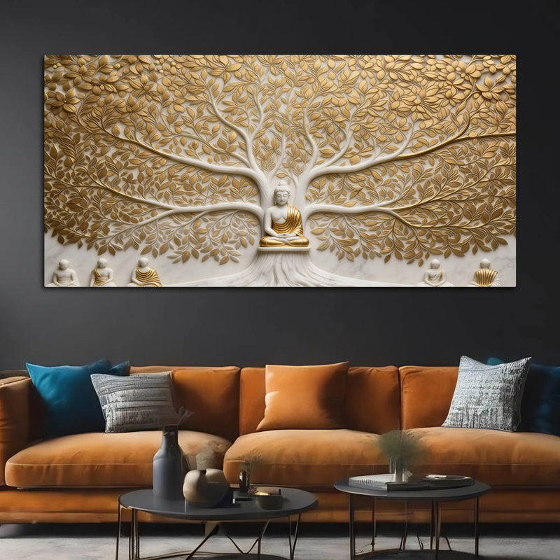 Divine Buddha Wisdom Tree 3D Canvas Wall Painting