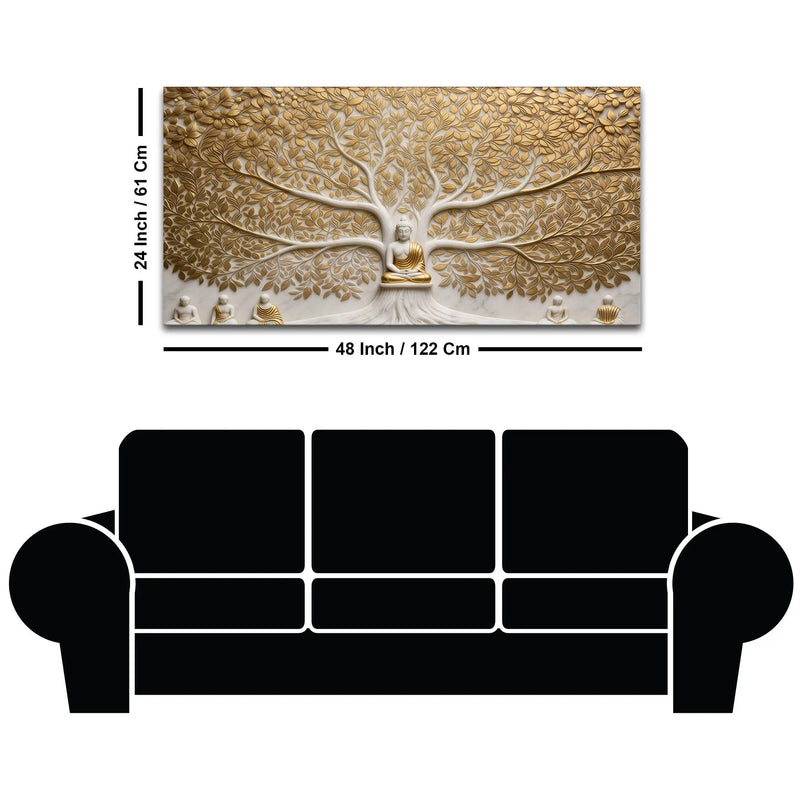 Divine Buddha Wisdom Tree 3D Canvas Wall Painting
