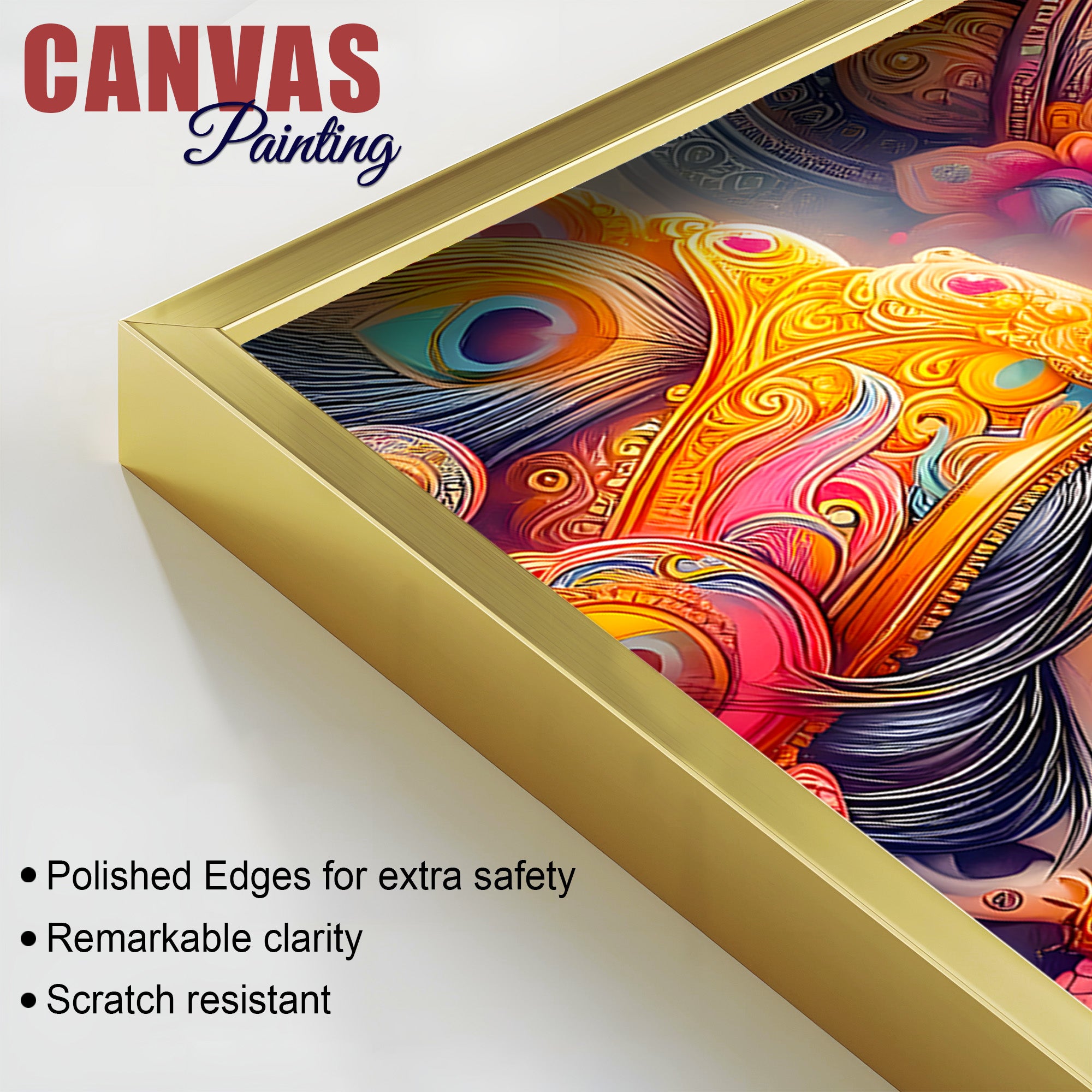 Divine & Colorful Radha Krishna Premium Canvas Wall Painting For Home & Office