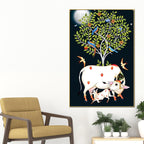 Divine Cow Pichwai Canvas Painting | Spiritual Home Decor