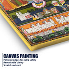 Divine Dance of Bhakti Shrinathji and Gopis Pichwai Canvas Wall Painting