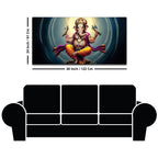 Divine Dancing Vighnaharta Ganpati Bappa Canvas Wall Painting for Home & Pooja Spaces – Modern Religious Wall Decor