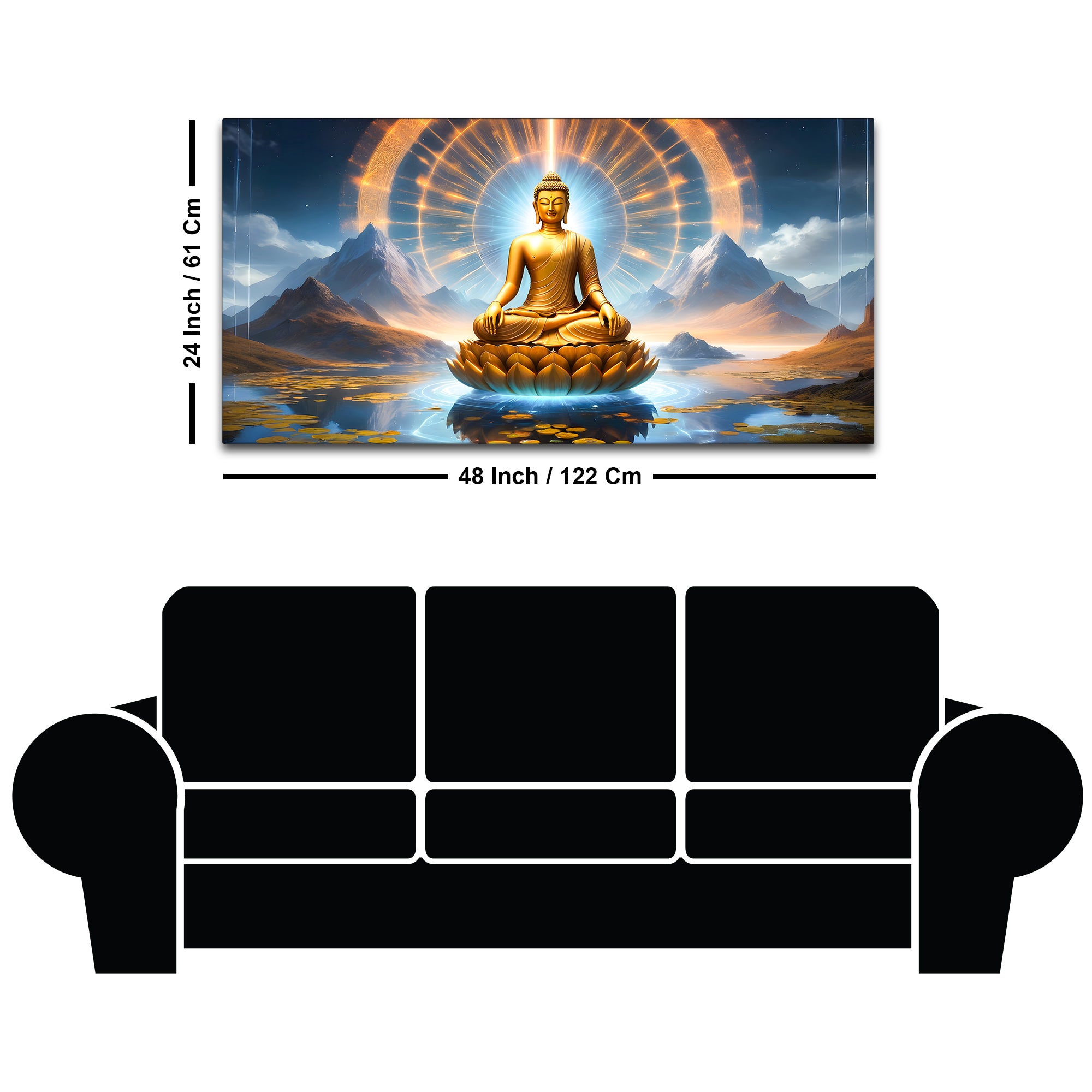 Divine & Elegant Buddha Wall Painting for Home & Office