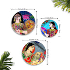 Divine Feminine Power & Peace Premium Wall Plates Painting Set of 3