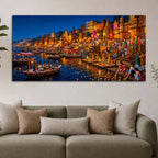 Divine Ganga Aarti Banaras Canvas Wall Painting