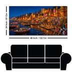Divine Ganga Aarti Banaras Canvas Wall Painting