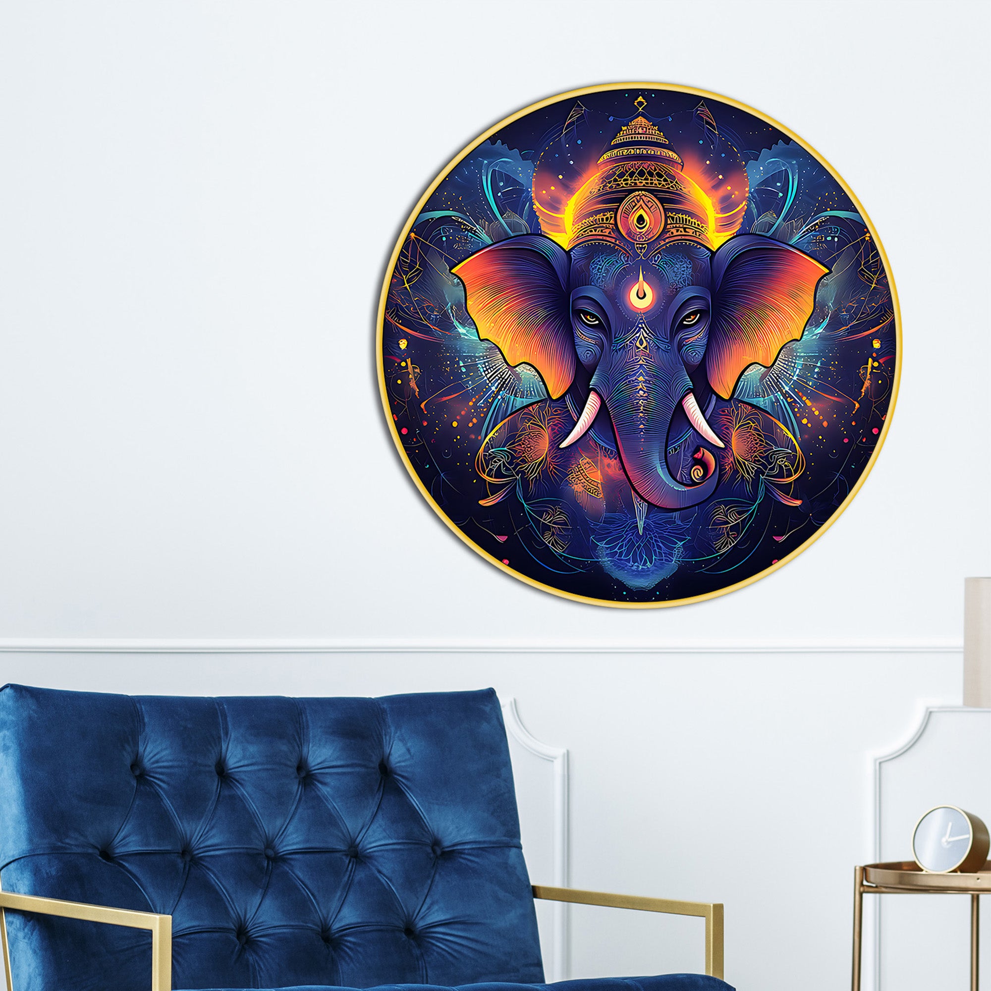 divine-ganpati-round-canvas-art-painting