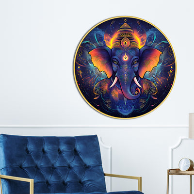 divine-ganpati-round-canvas-art-painting