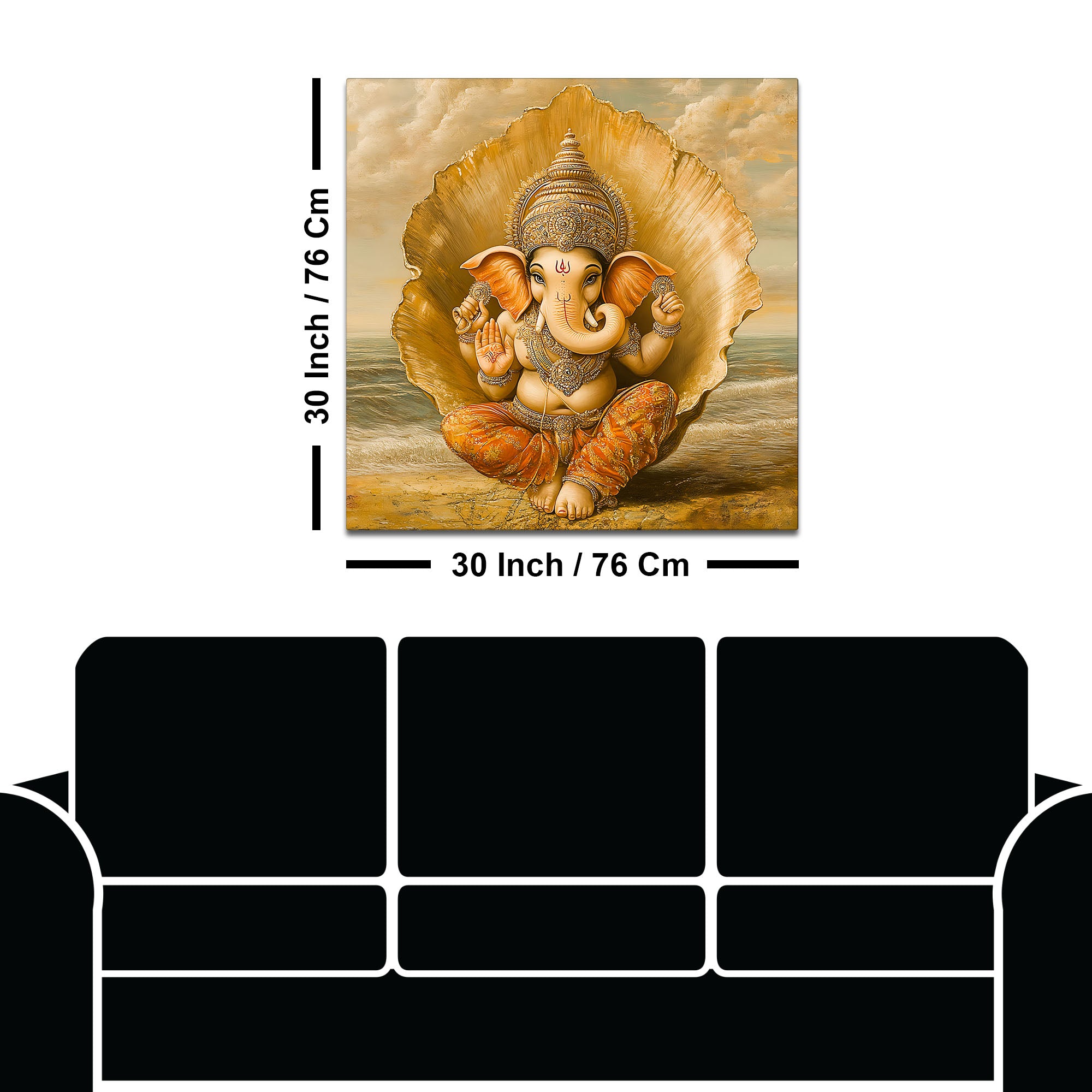 Divine Ganpati Wall Décor Painting for Home & Office