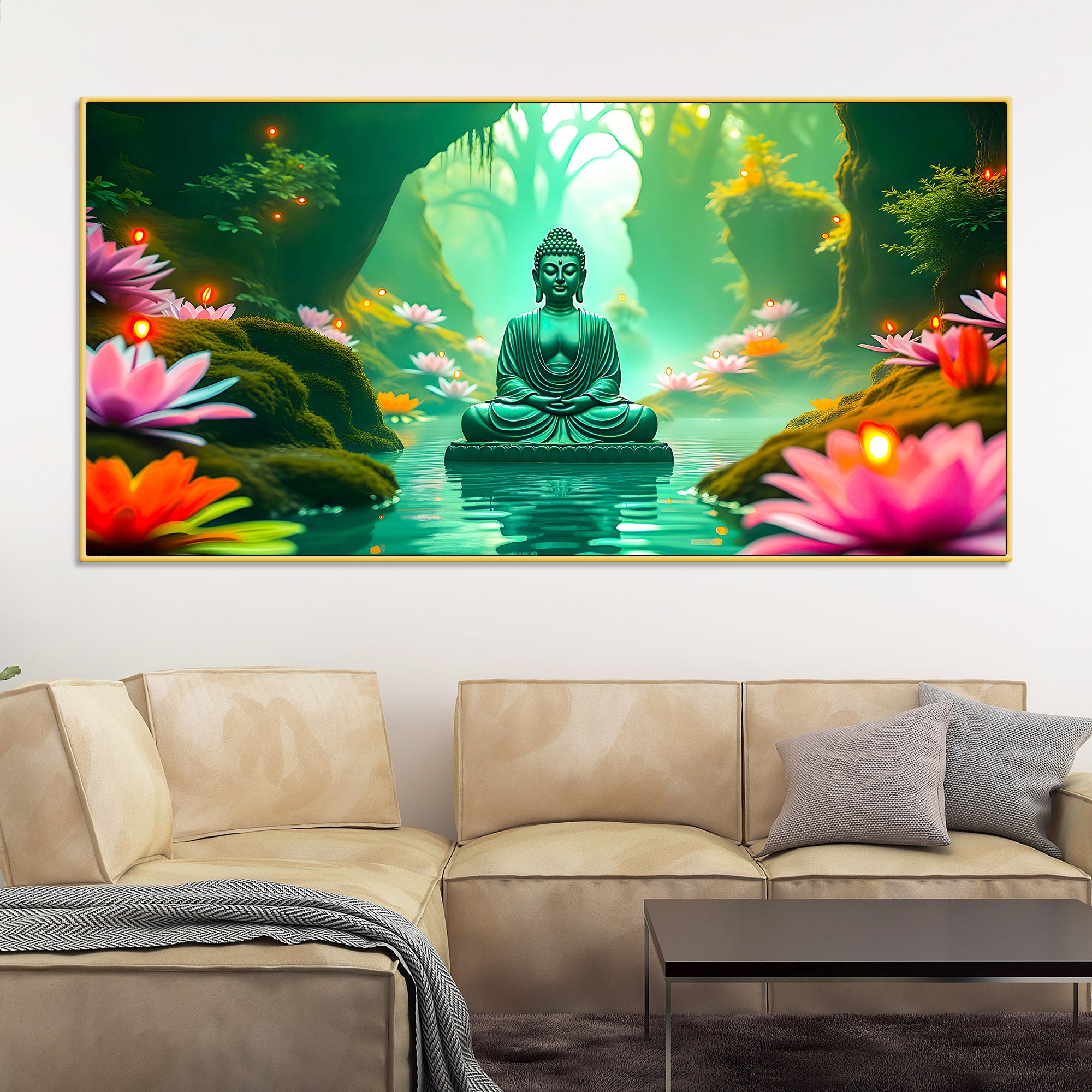 Divine Gautam Buddha Canvas Painting for Peaceful Home Décor