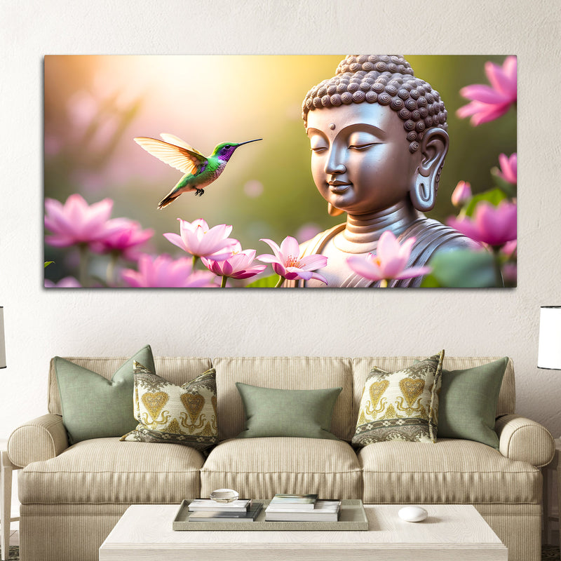 Divine Gautam Buddha Canvas Painting for Wall Decoration