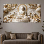 Divine Gautam Buddha in Meditation 3D Canvas Wall Painting