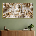 Divine Gautam Buddha in Meditation 3D Canvas Wall Painting
