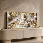 Divine Gautam Buddha in Meditation 3D Canvas Wall Painting