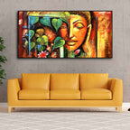 Divine Gautama Buddha Face Premium Frame Wall Painting