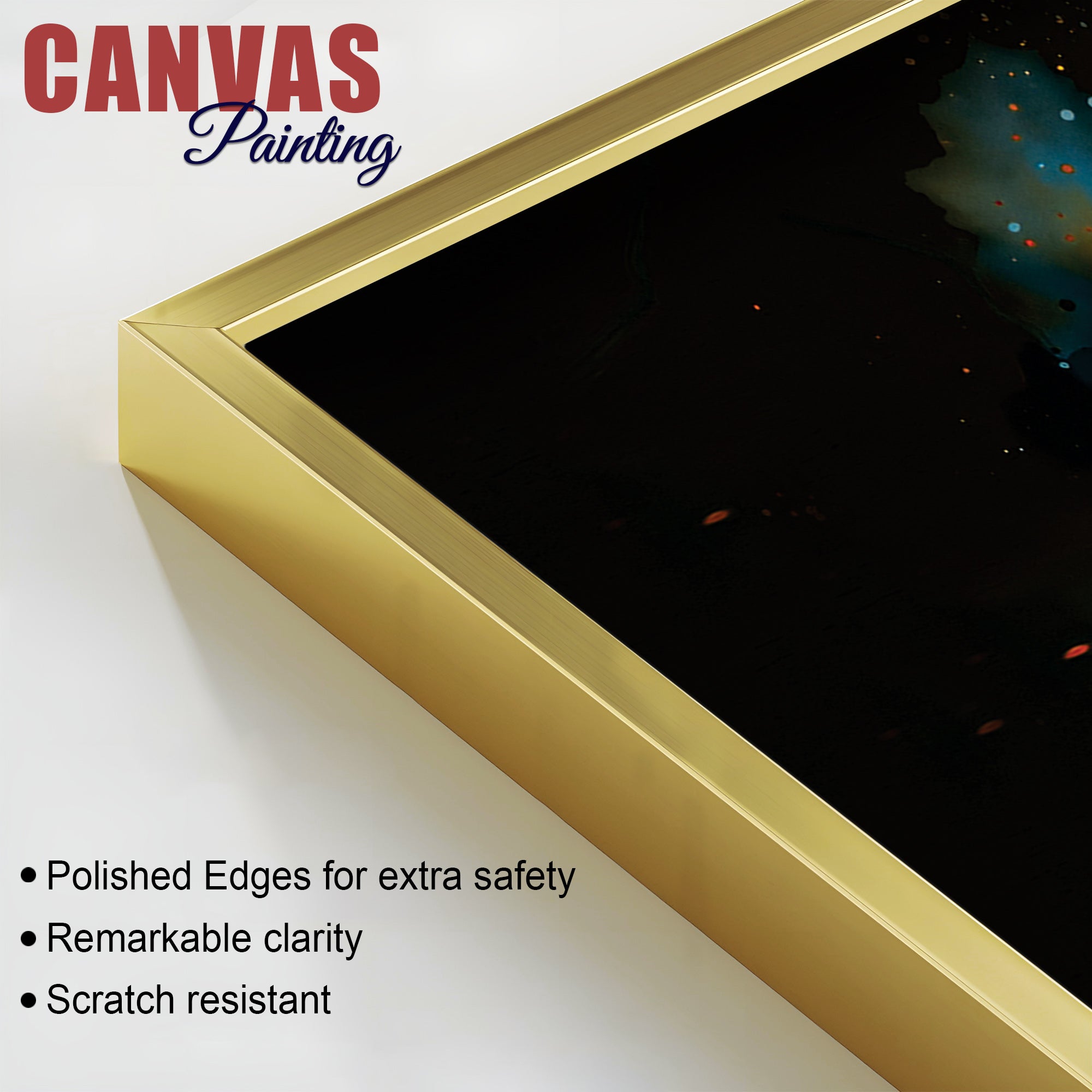 Divine God Lord Ganesha Meditating in Dark Abstract Canvas Wall Painting for Home & Office Wall Decor