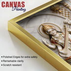 Divine Goddess Lakshmi Saraswati with Lord Ganesh 3D Canvas Wall Painting