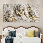 Divine Goddess with Young Devotees 3D Canvas Wall Painting