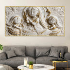 Divine Goddess with Young Devotees 3D Canvas Wall Painting