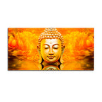 Divine Golden Buddha Lotus Canvas Painting for Peaceful Modern Home Décor