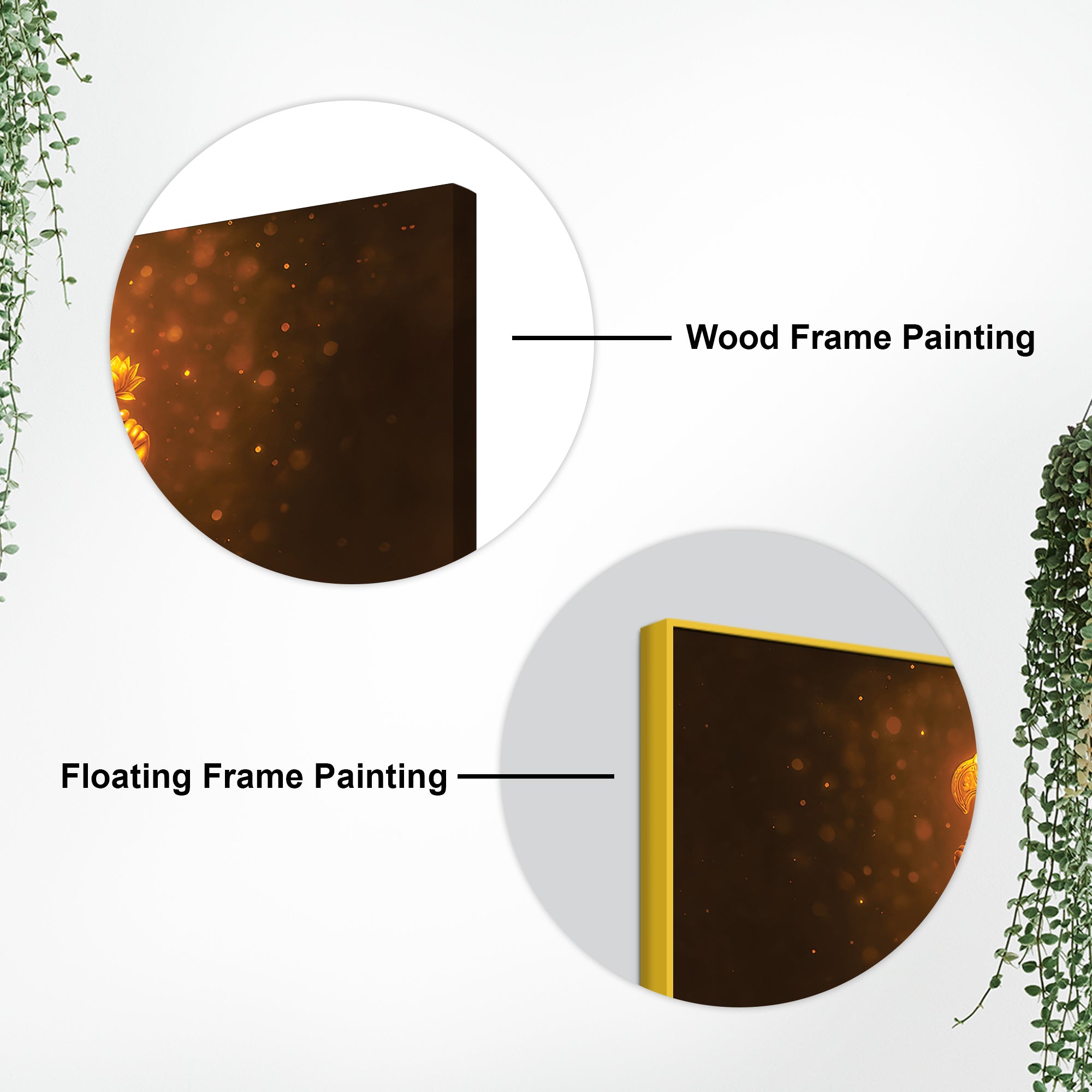 Divine Golden Ganpati Canvas Wall Painting for Home & Pooja Spaces – Modern Spiritual Wall Decor