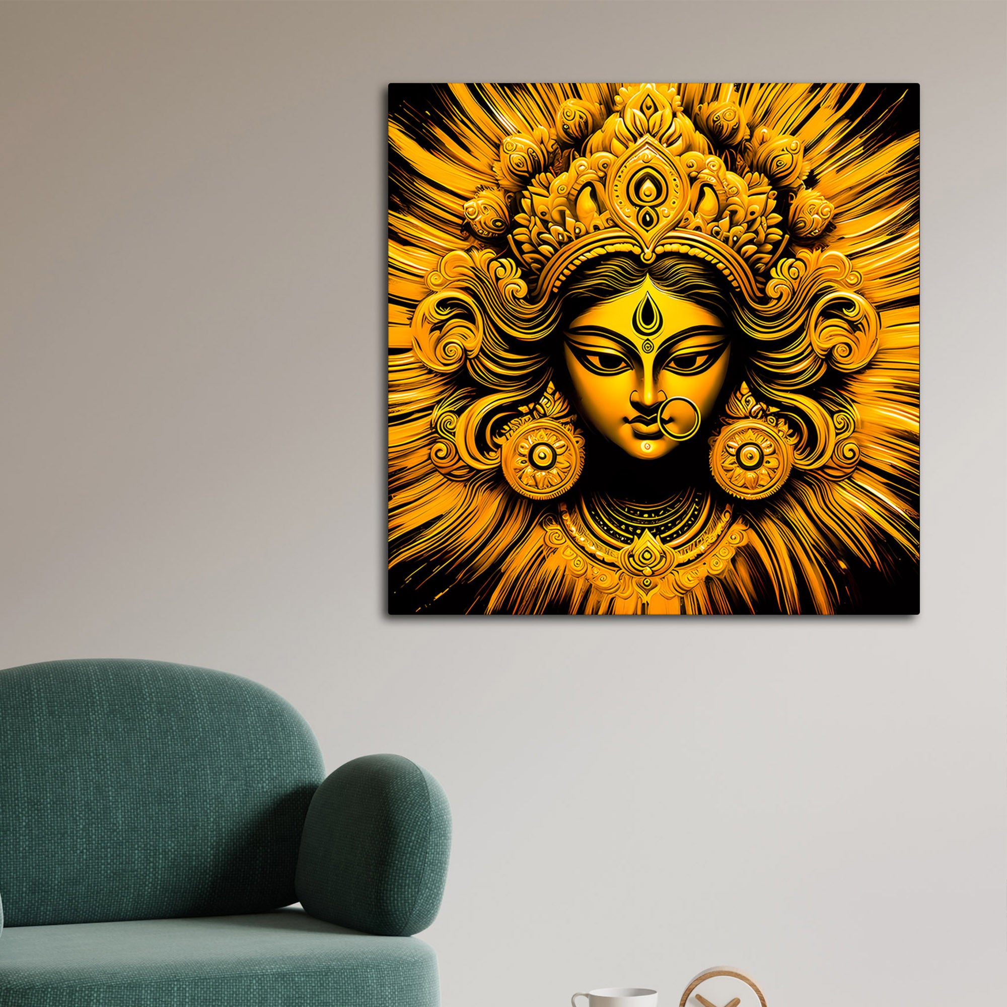 Divine Golden Goddess Premium Canvas Wall Painting
