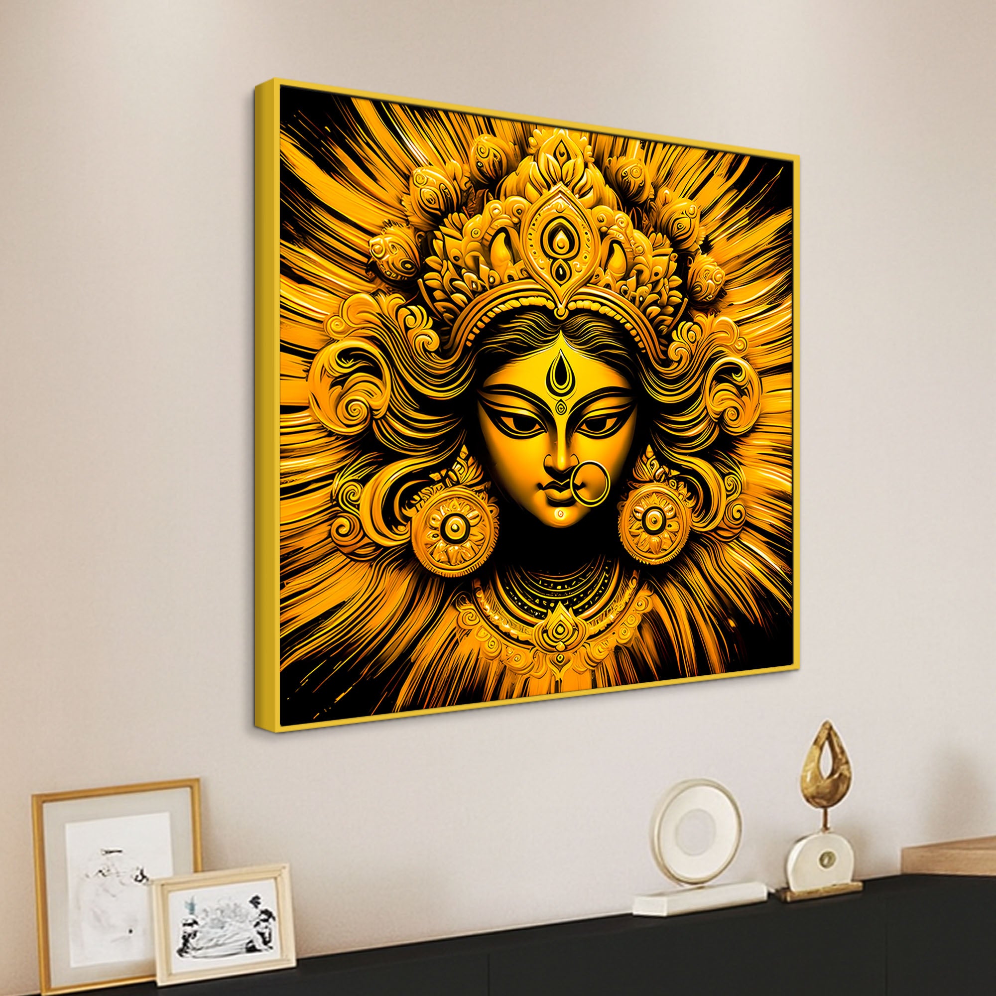Divine Golden Goddess Premium Canvas Wall Painting