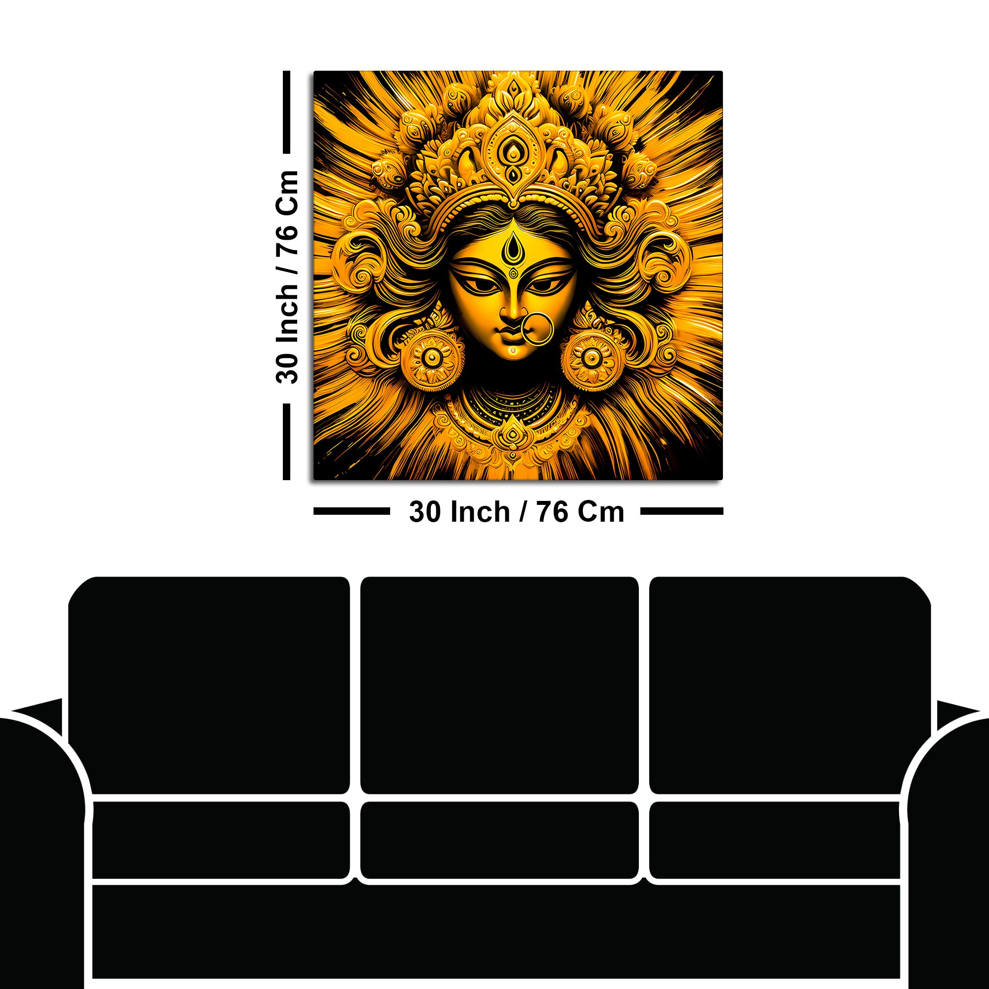 Divine Golden Goddess Premium Canvas Wall Painting