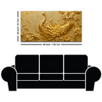 Divine Golden Peacock Floral Symphony 3D Canvas Wall Painting