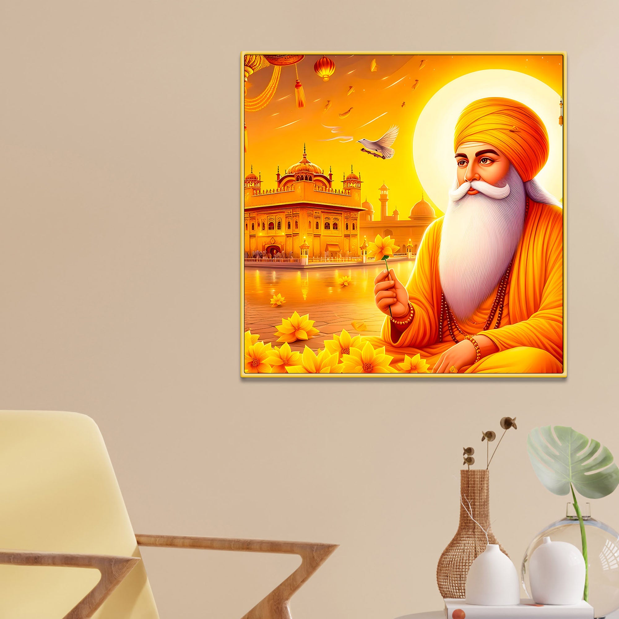 Divine Guru Nanak Dev Ji Painting Spiritual Home Décor