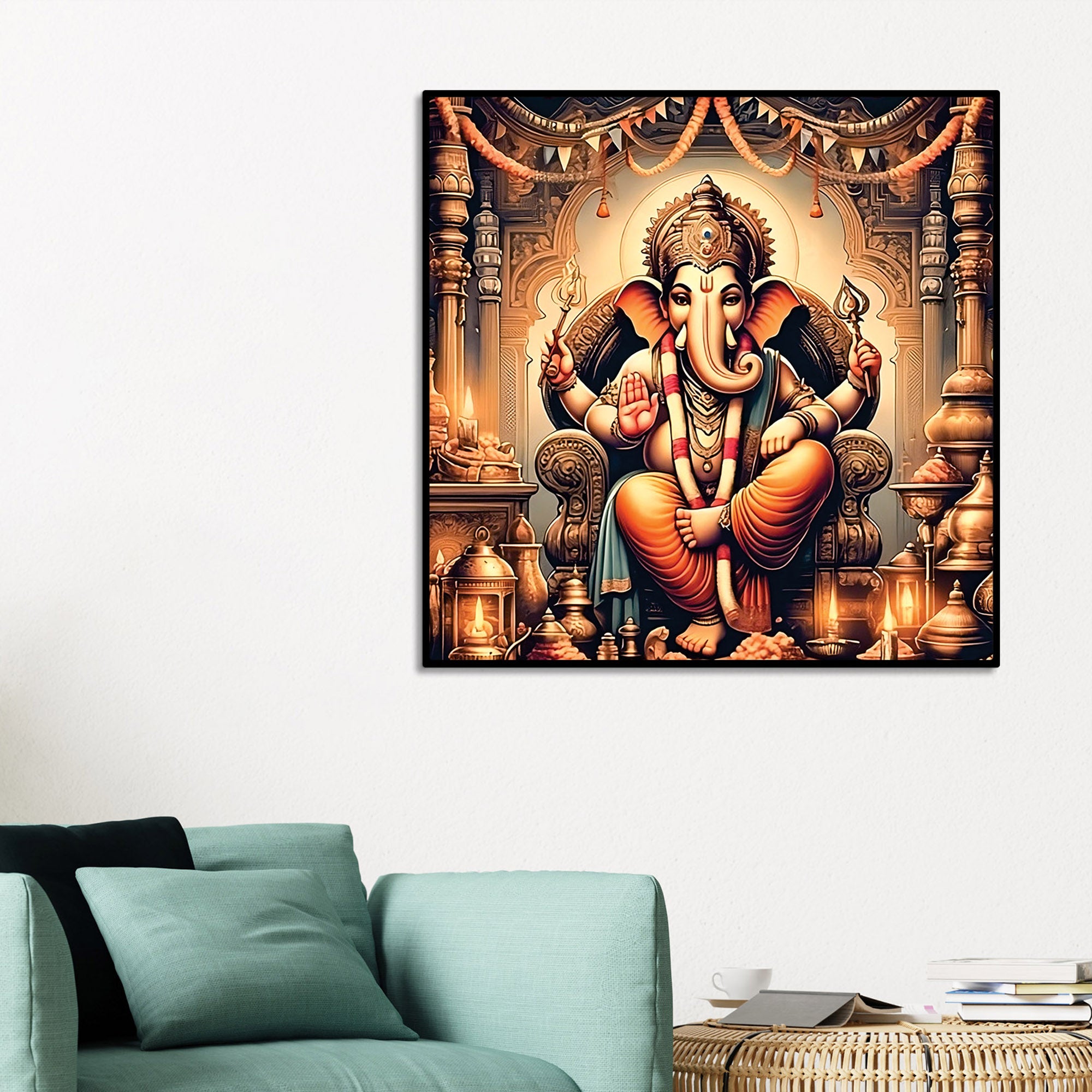 Divine Hindu Ganesh Ji Canvas Painting