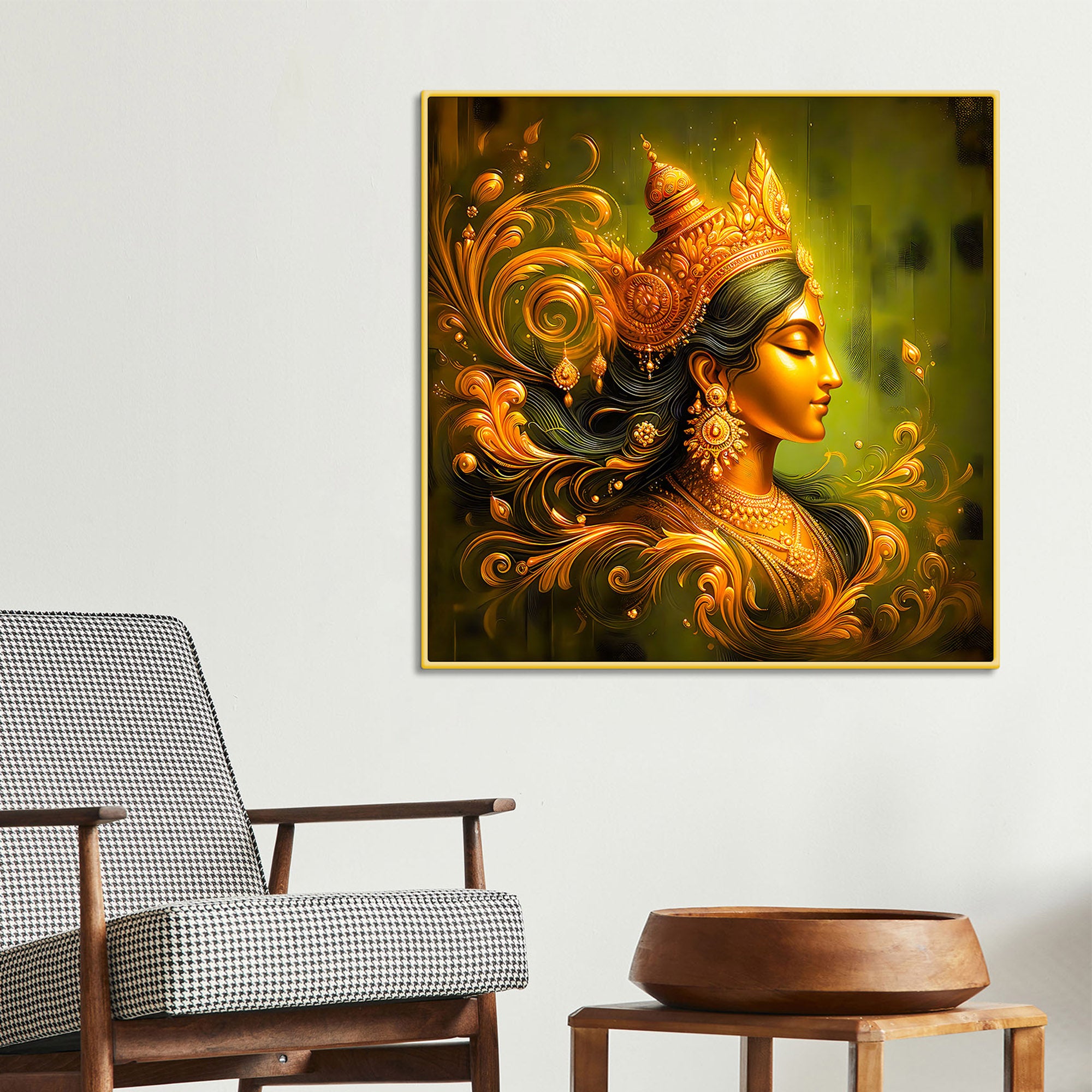 Divine Indian Goddess Abstract Art Religious Painting