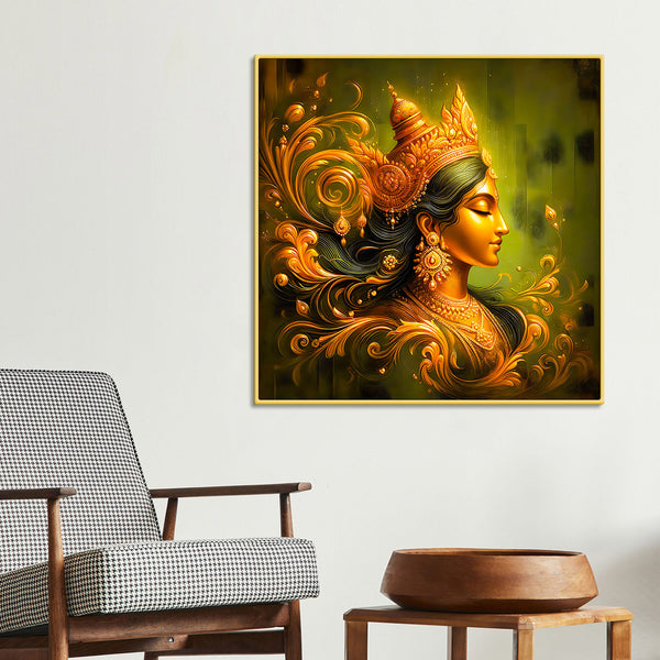 Divine Indian Goddess Abstract Art Religious Painting