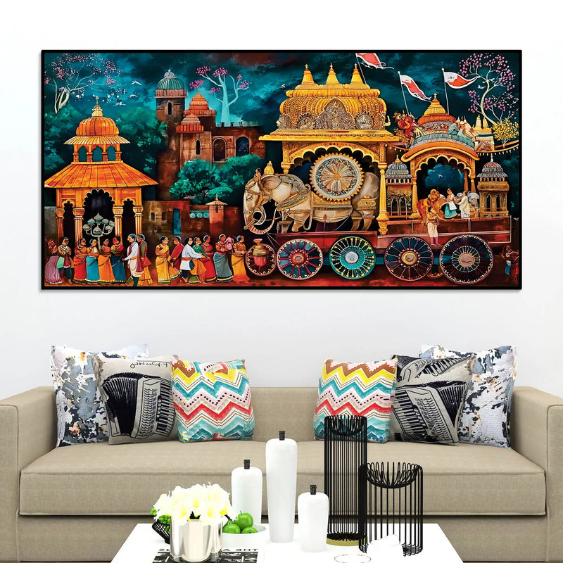 Divine Jagannath Rath Yatra Canvas Wall Décor Painting