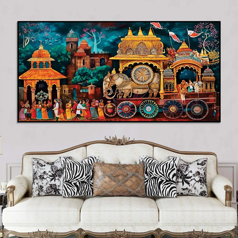 Divine Jagannath Rath Yatra Canvas Wall Décor Painting