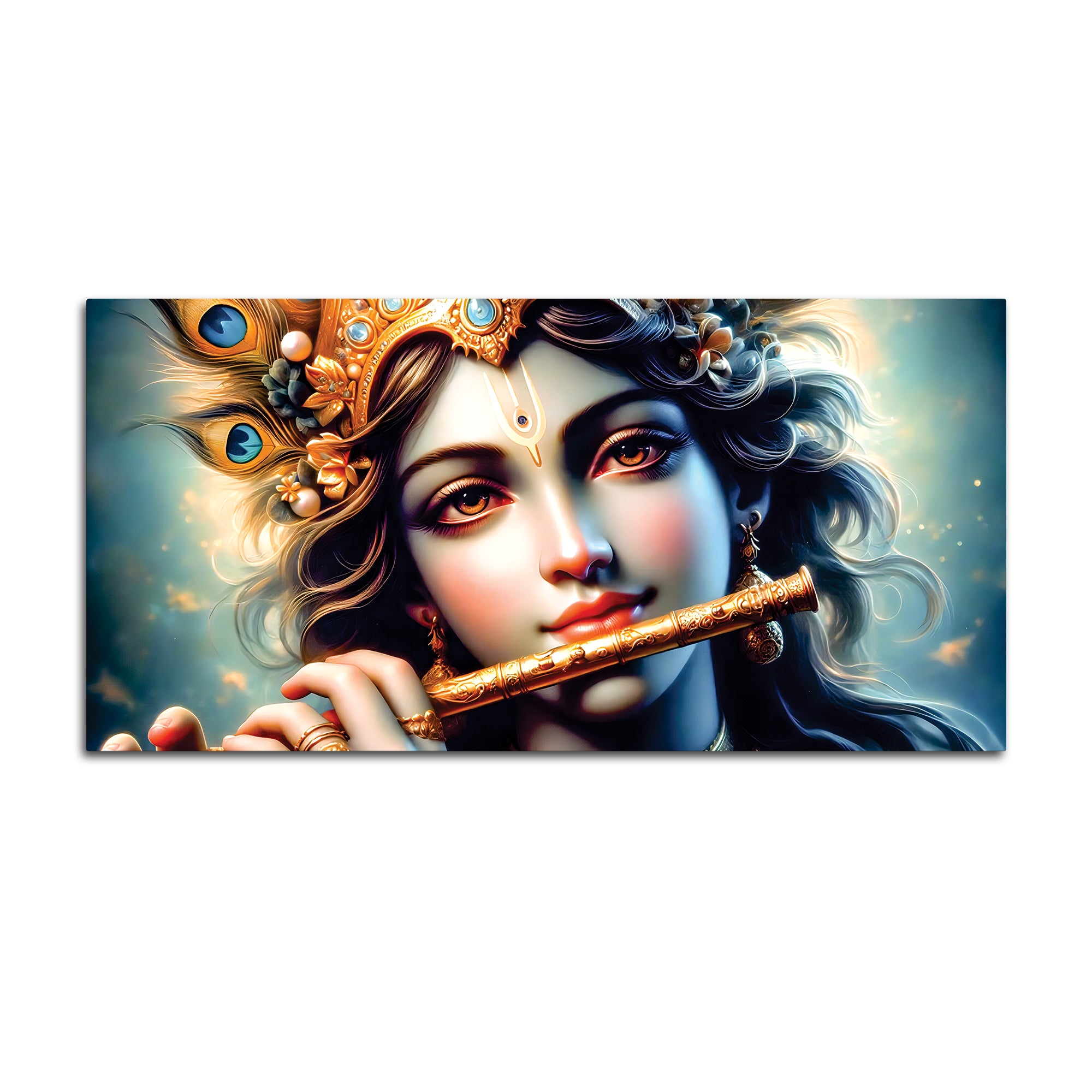 Divine Krishna Canvas Painting for Elegant Living Room Wall