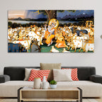 Divine Krishna Cow Herd Premium Wall Painting