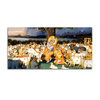 Divine Krishna Cow Herd Premium Wall Painting