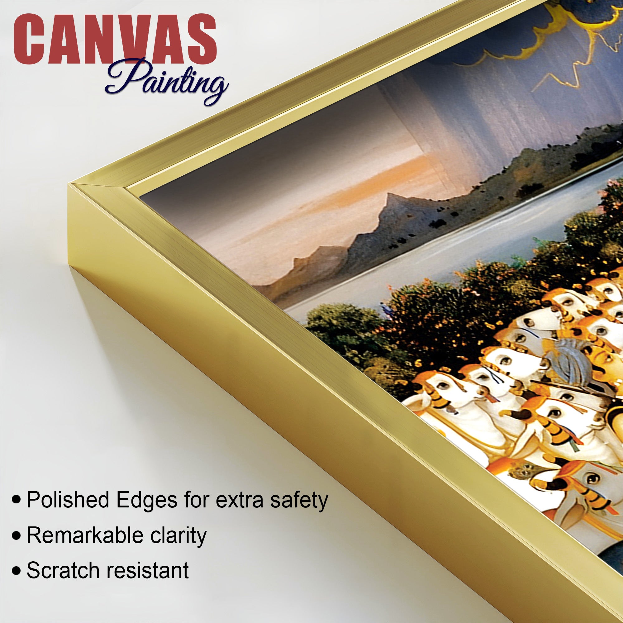 Divine Krishna Cow Herd Premium Wall Painting