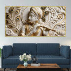 Divine Krishna Musical Grace 3D Canvas Wall Painting