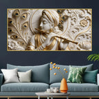 Divine Krishna Musical Grace 3D Canvas Wall Painting