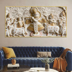 Divine Krishna Raas Leela 3D Canvas Wall Painting