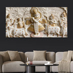 Divine Krishna Raas Leela 3D Canvas Wall Painting