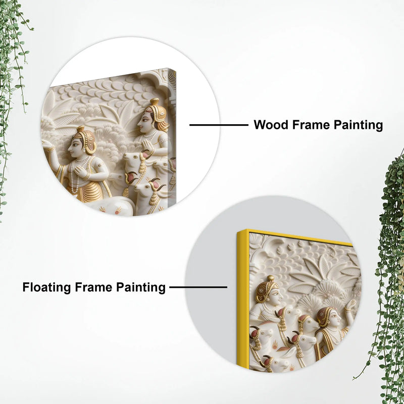 Divine Krishna Raas Leela 3D Canvas Wall Painting