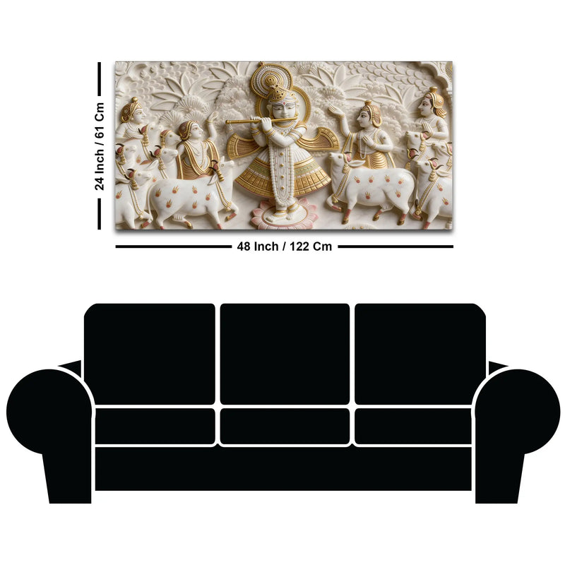 Divine Krishna Raas Leela 3D Canvas Wall Painting